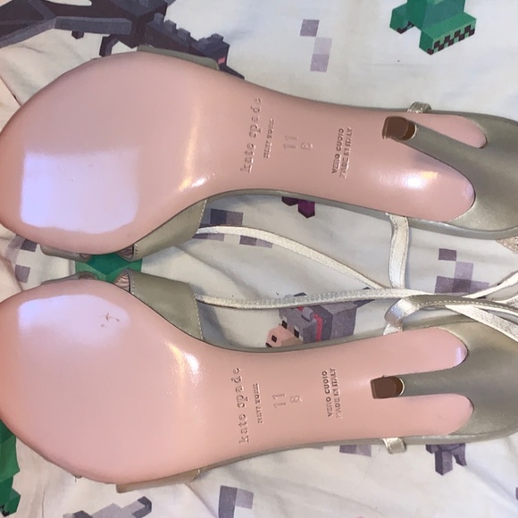 Kate Spade Ivory Bridal Satin Slingback "Ideal" Heels - Size 11 - Picture 11 of 12